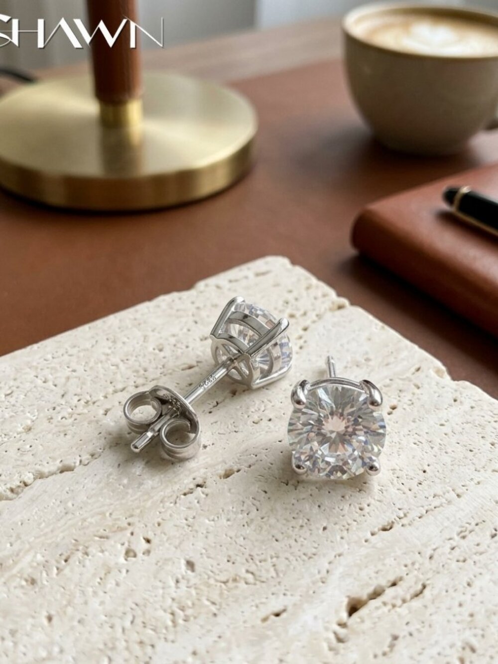 Mens Moissanite Stud Earrings 925 Sterling